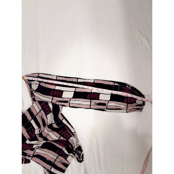 Anthropologie The Odells Eloise Purple Abstract Elastic Waist Blouse Size Small - Picture 9 of 9